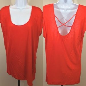 Super Soft Red DKNY Viscose Top